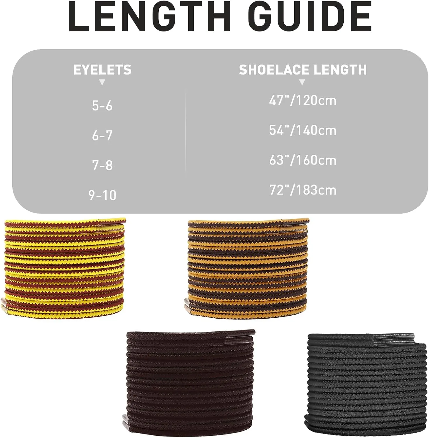 1/8" Long Boots Laces Chippewa Logger Boots, 3mm Round Outdoor Heavy Duty Shoelaces Replacement Laces
