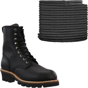 1/8" Long Boots Laces Chippewa Logger Boots, 3mm Round Outdoor Heavy Duty Shoelaces Replacement Laces