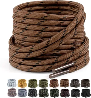2 Pairs Work Boots Shoe Laces 4.5mm Heavy Duty Hiking Shoelaces for Men & Women