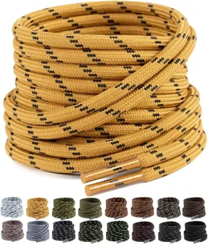 2 Pairs Work Boots Shoe Laces 4.5mm Heavy Duty Hiking Shoelaces for Men & Women