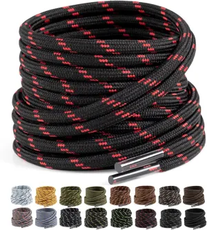 2 Pairs Work Boots Shoe Laces 4.5mm Heavy Duty Hiking Shoelaces for Men & Women
