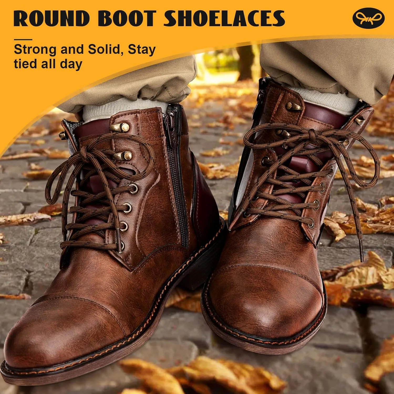 2 Pairs Work Boots Shoe Laces 4.5mm Heavy Duty Hiking Shoelaces for Men & Women