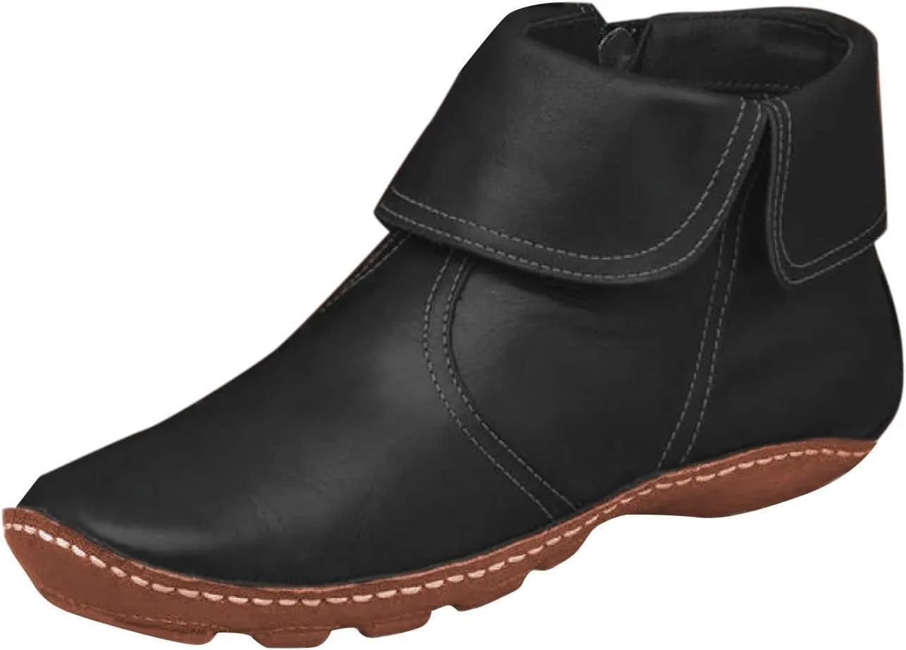 AMDBEL Ankle Boots for Women 2023, Chelsea Boots Women Low Heel, Womens Boots Low Heel Womens Low Heel Fashion Lace Up Zipper Booties Fall Short Bootie Slip On Vintage Shoes