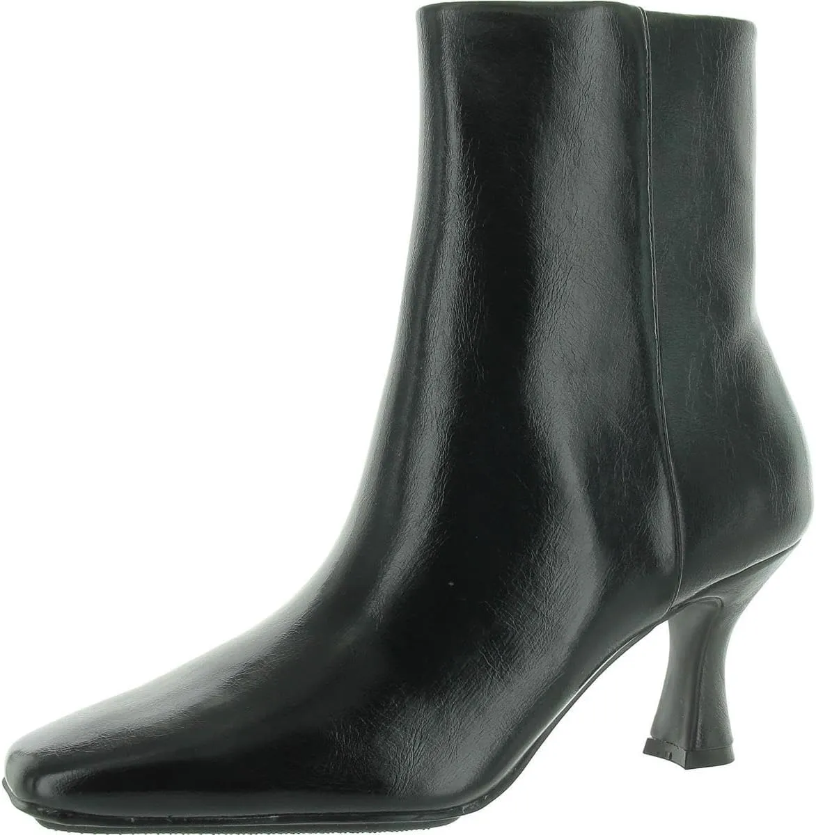 Anne Klein Womens Pablo Faux Leather Heeled Booties