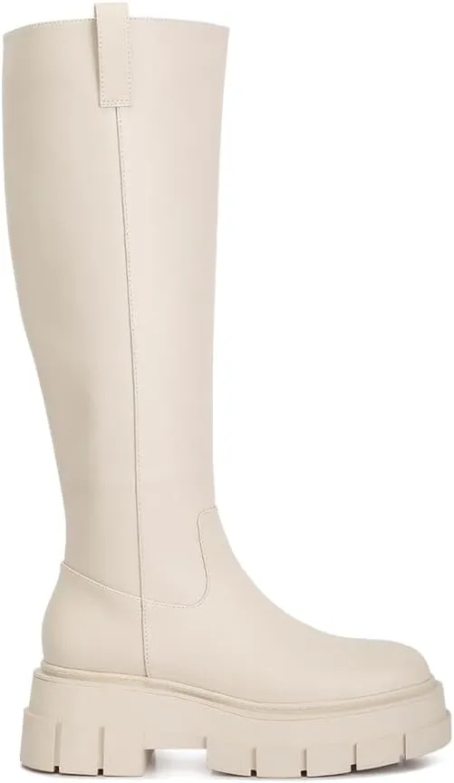 Blume Faux Leather Chunky Platform Knee Length Boots