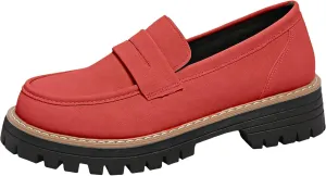 Bootara Loafers Shoes - Bootara Women's Plus Size Casual Retro Suede Loafers with Chunky Heel Platform