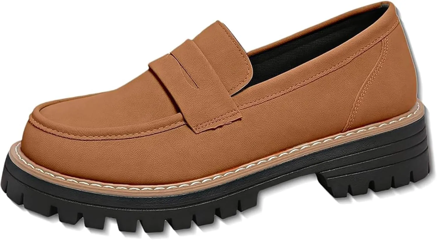 Bootara Women's Plus Size Casual Retro Suede Loafers with Chunky Heel Platform, Bootara Loafers for Women