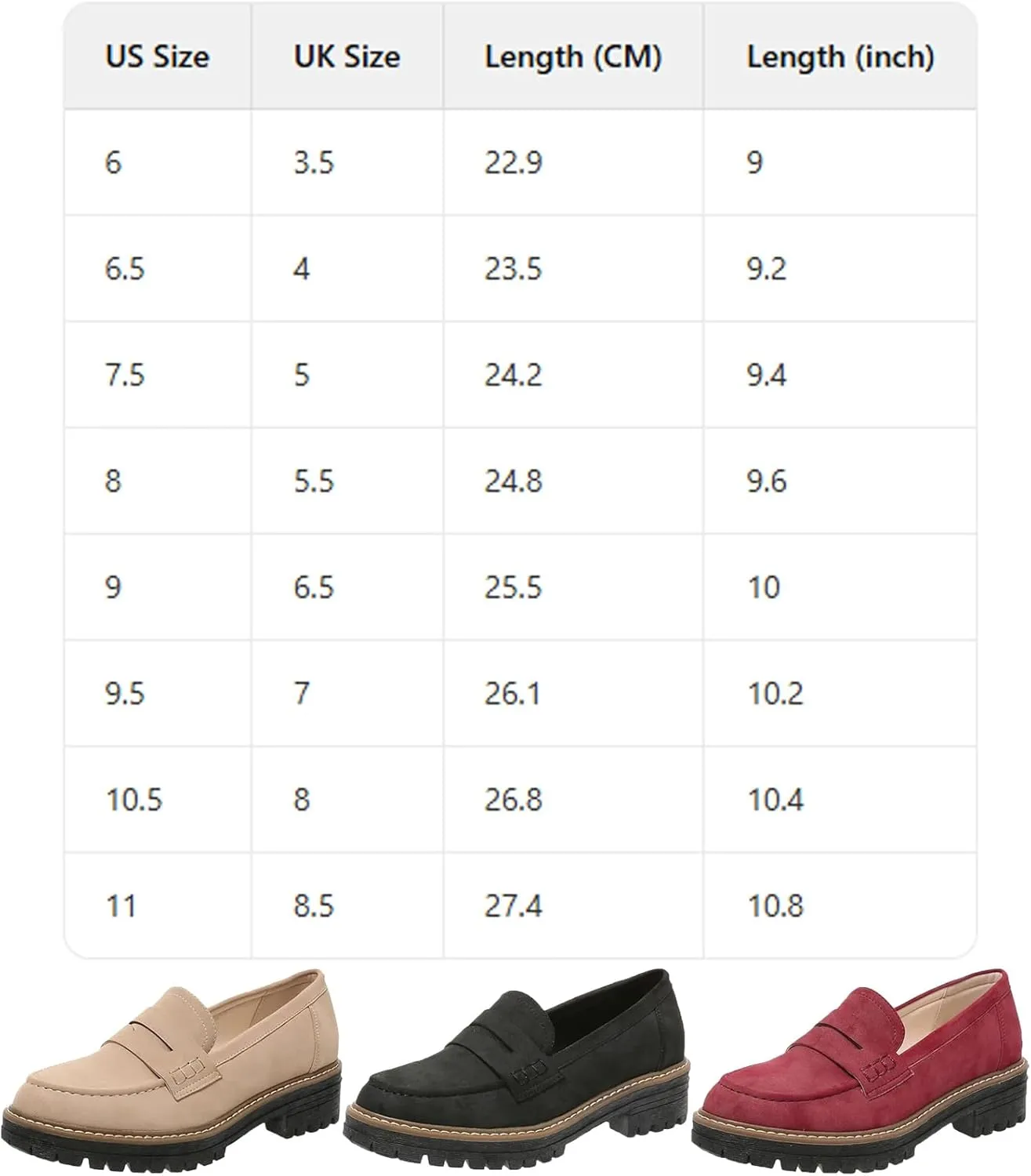 Bootara Women's Plus Size Casual Retro Suede Loafers with Chunky Heel Platform, Bootara Loafers for Women