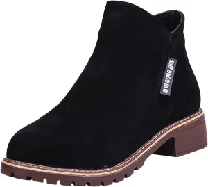 Boots for Women Ankle Booties Suede Chelsea Boots Side Zipper Ankle Booties Casual Style