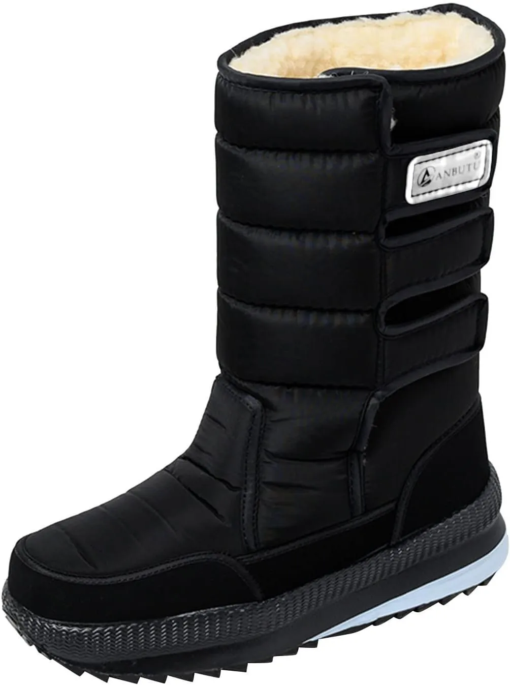 Cold Proof Snow Boots for Men and Women Non Slip Thick Bottom Boots Water Proof Fleece Lined Warm Mid Hardcore Shoes