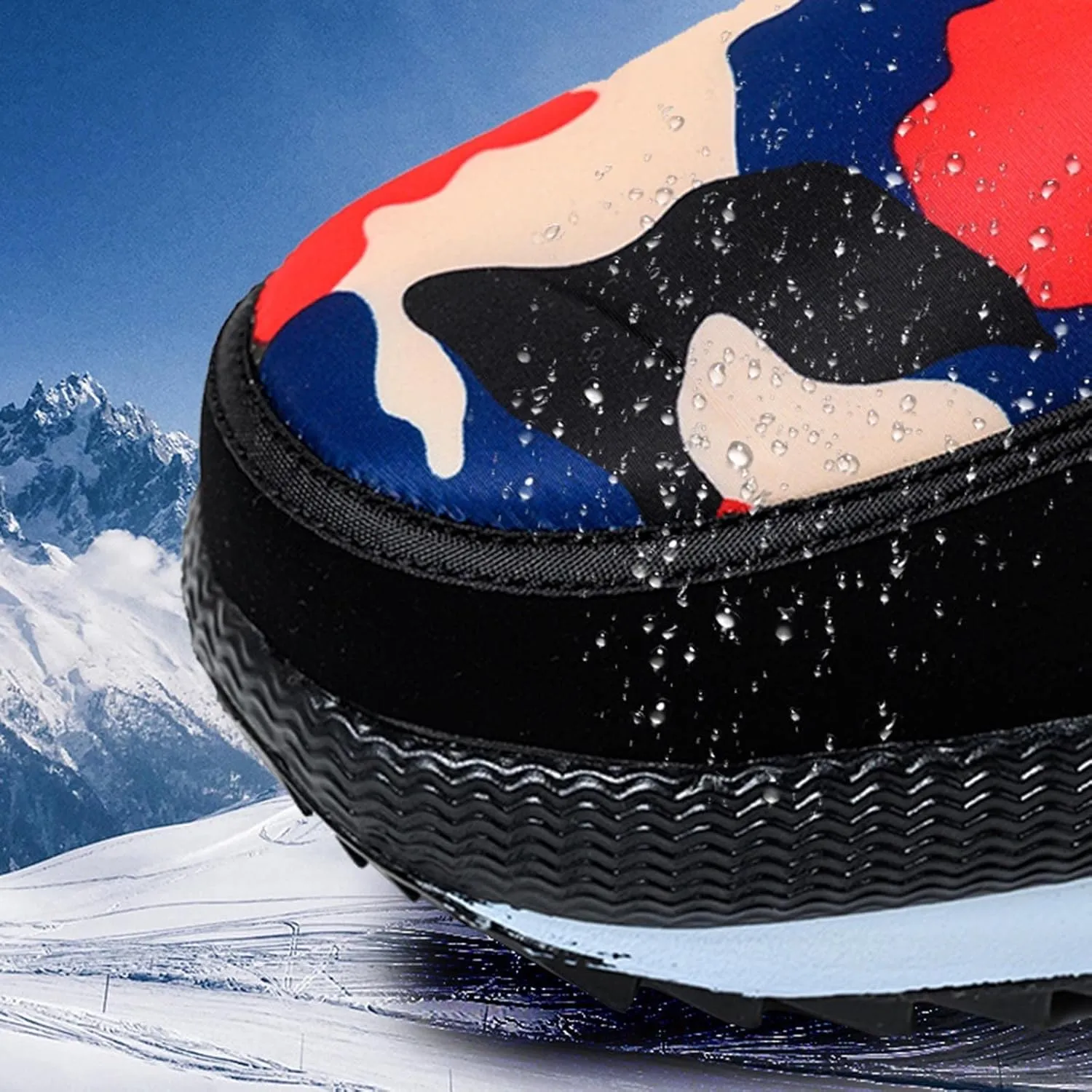 Cold Proof Snow Boots for Men and Women Non Slip Thick Bottom Boots Water Proof Fleece Lined Warm Mid Hardcore Shoes
