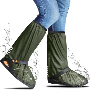 Desoto Premium Waterproof Rain Boot Shoe Cover with Zipper & Reflector, for Women & Men, Heavy Duty & Reusable