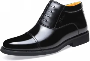 Dress Shoes For Men Men's Leather Snow Boots Soft Wool Lined Winter Footwear