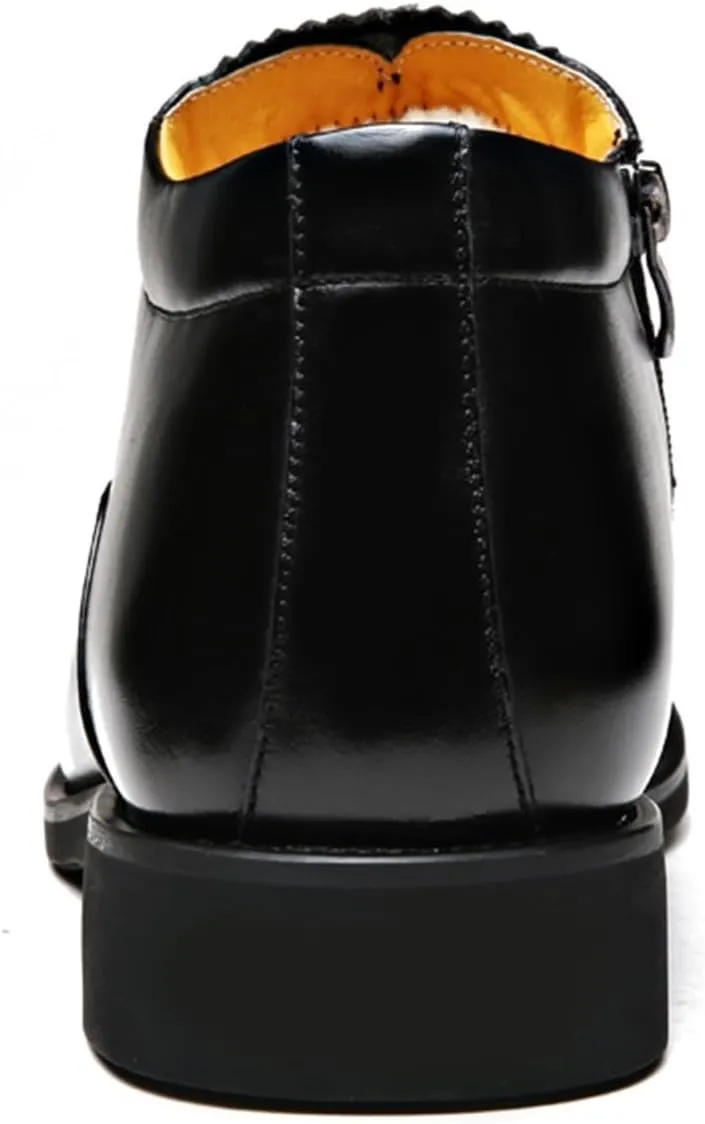 Dress Shoes For Men Men's Leather Snow Boots Soft Wool Lined Winter Footwear