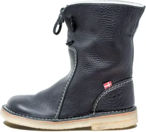 Duckfeet Arhus Unisex Wool-Lined Pebbled Leather Boot - Chocolate