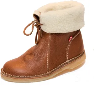 Duckfeet Arhus Unisex Wool-Lined Pebbled Leather Boot - Nut - 46 M EU