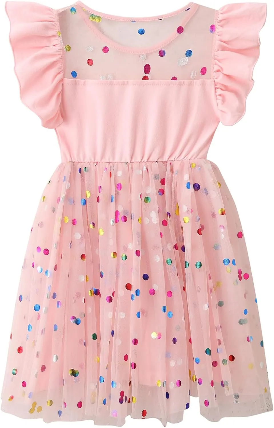 Dutebare Girl Tutu Dress Ruffle Sleeve Toddler Tulle Dresses Cute Princess Party Sundress