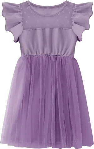 Dutebare Girl Tutu Dress Ruffle Sleeve Toddler Tulle Dresses Cute Princess Party Sundress
