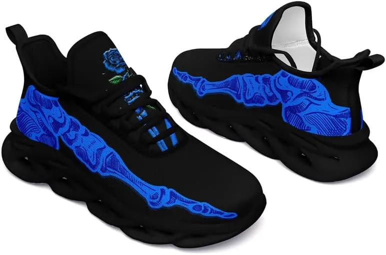 Fashion Skull Running Shoes for Men Women Edgy Elegance Sneakers Gothic Light Weight Mesh EVA Walking Tennis Sports Shoes