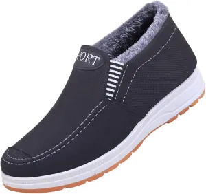 Fashion Snow Boots for Men Comfort Slip On Winter Boots Non Slip Walking Boots Fleece Lined Insulated Boots