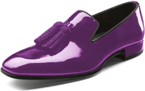 FOWT Women Classic Clossed Square Toe Low Heel Loafers Slip On Ladies Glossy Casual Outdoor Shoes Size 4-16 US