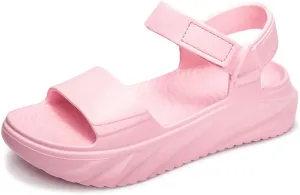 FUNKYMONKEY Women's Platform Plastic Sandals Ultra Light EVA Thick Sole Open Toe Waterproof Shoes
