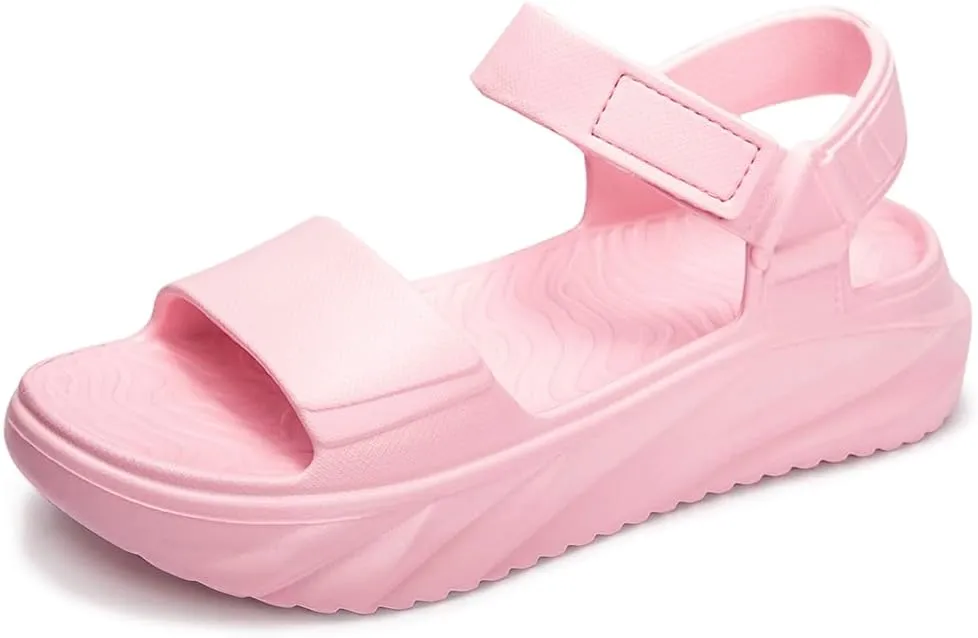 FUNKYMONKEY Women's Platform Plastic Sandals Ultra Light EVA Thick Sole Open Toe Waterproof Shoes