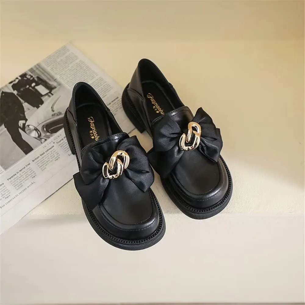 INEELUYI Women's Loafers Comfortable Bowknot Chunky Heel Platform Driving Flats Casual Round Toe Slip On Loafer Shoes