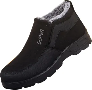 Insulated Slip On Winter Boots for Men Lightweight Comfort Walking Ankle Booties Plus Velvet Warm Snow Boots