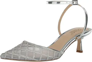 Jewel Badgley Mischka Yesenia Mesh Panel Kitten Heel