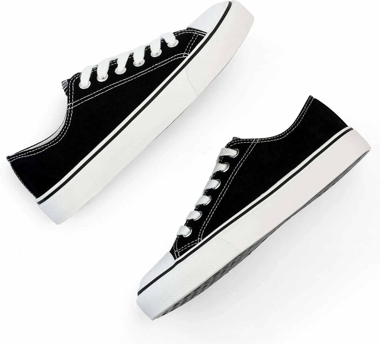JUDIS Womens Lace Up Canvas Shoes Low Top Fashion Sneakers Casual Tennis Walking Shoes