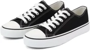 JUDIS Womens Lace Up Canvas Shoes Low Top Fashion Sneakers Casual Tennis Walking Shoes