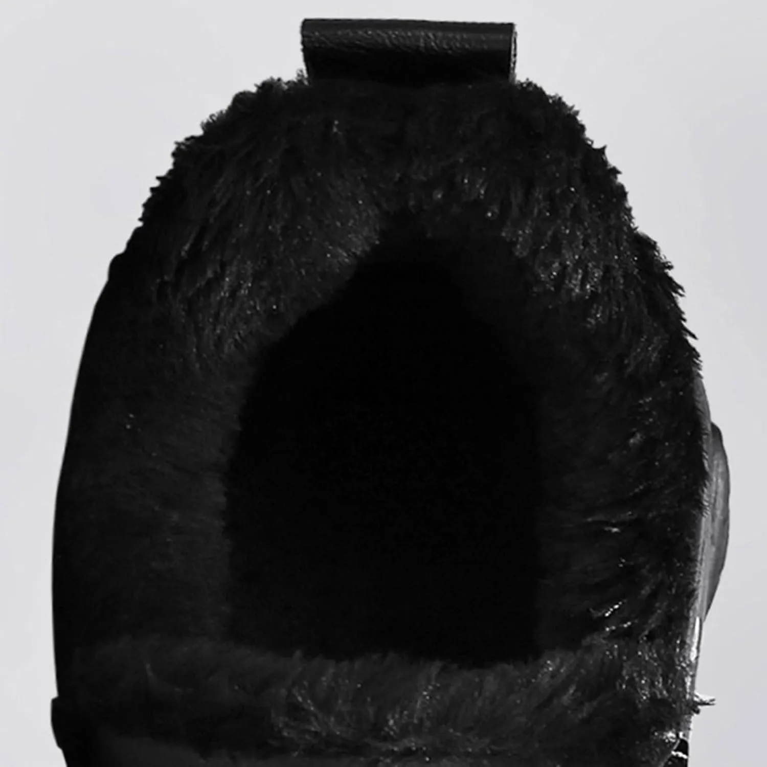 Leather Furry Boots for Men Fleece Lined Warm Winter Boots Water Proof Insulated Boots Soft Men's Wide Width Snow Boots