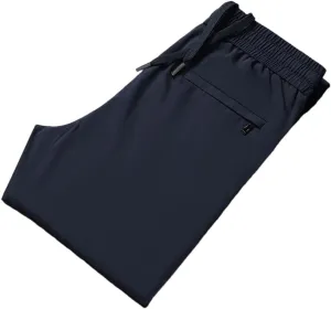 Men's Casual Pants Drawstring Elastic Waist Quick Dry Loose Straight Pants