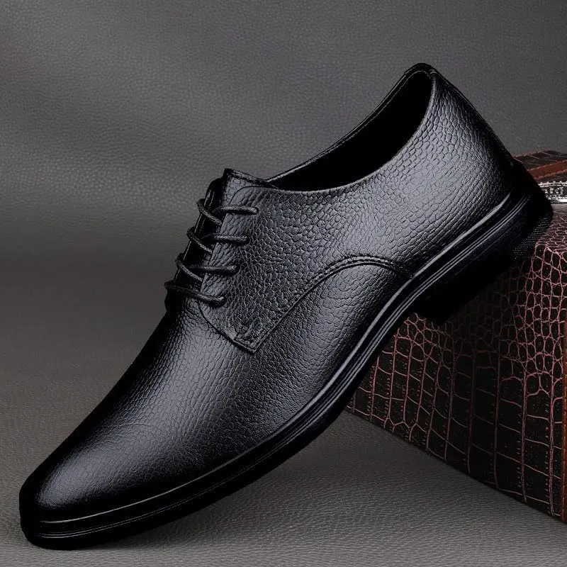 Men's Dress Shoes Classic Lace-up Formal Tuxedo Shoes Wedding Business Office Pointed Toe Oxfords Shoes for Men