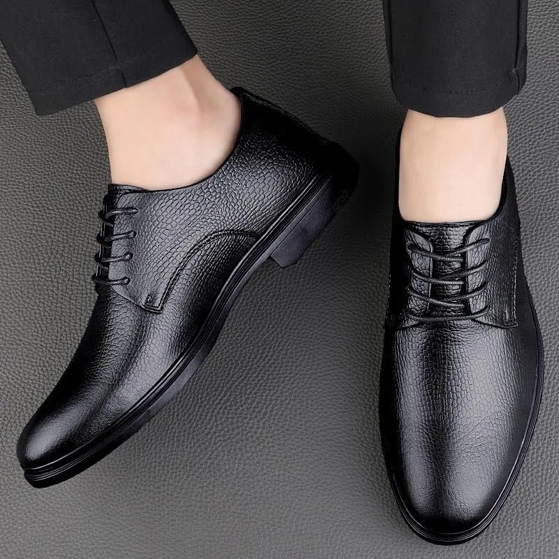 Men's Dress Shoes Classic Lace-up Formal Tuxedo Shoes Wedding Business Office Pointed Toe Oxfords Shoes for Men