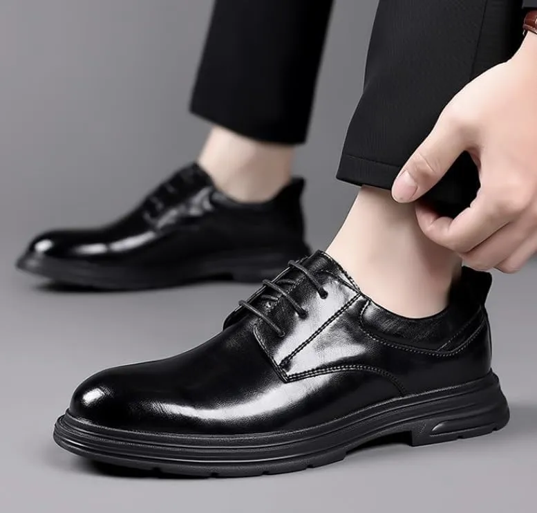 Men's Fashion Business Oxfords Shoes Lace-up Wedding Work Office Outdoor Party Casual Dress Shoes for Men
