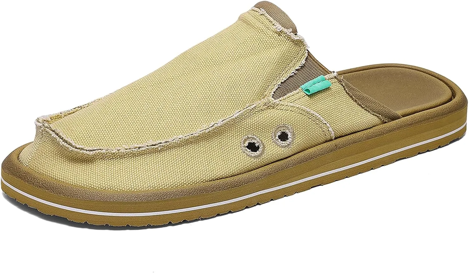 Mens Open Back Slip On Shoes Casual Canvas Slippers with Breathable Design Comfortable Outdoor Slide Shoes for Travel Walking Garden Everyday Wear
