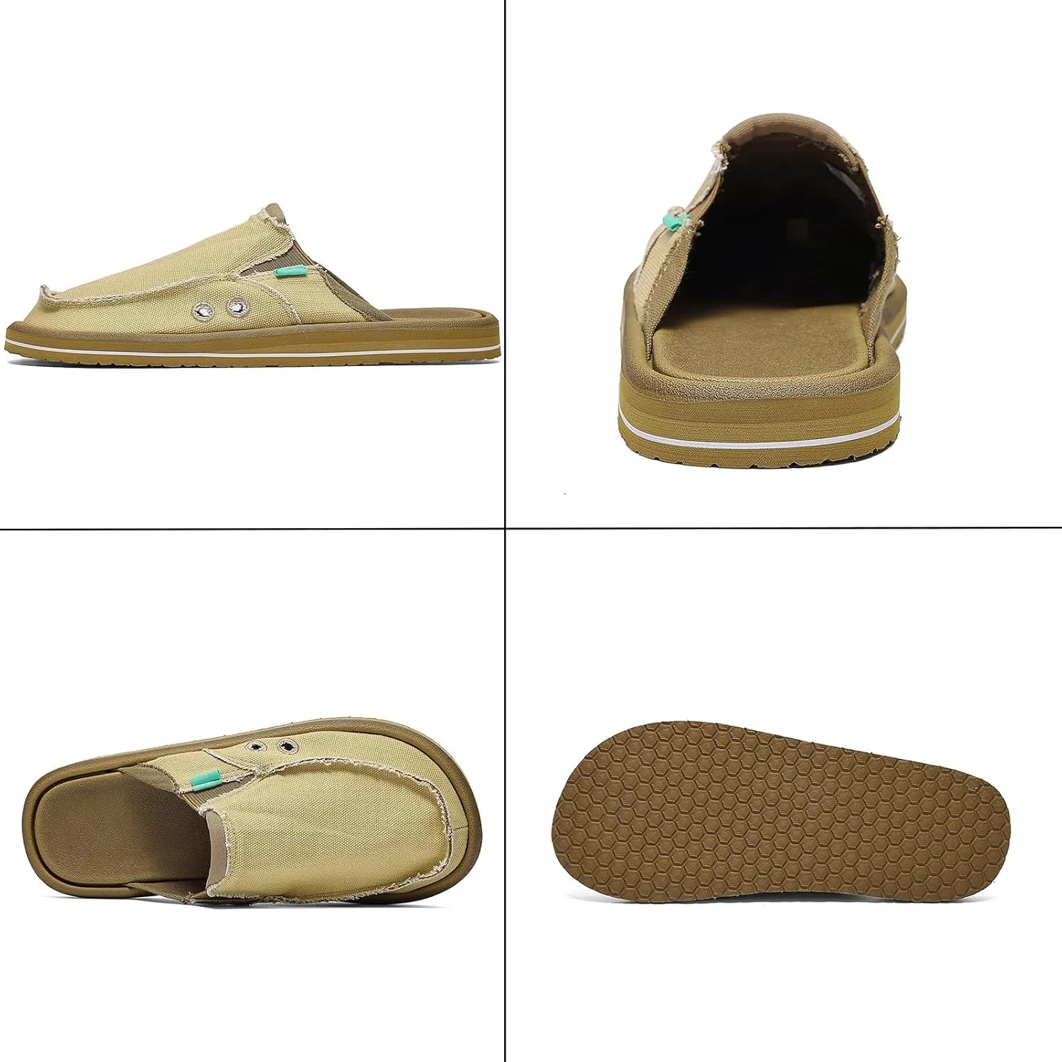 Mens Open Back Slip On Shoes Casual Canvas Slippers with Breathable Design Comfortable Outdoor Slide Shoes for Travel Walking Garden Everyday Wear