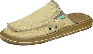 Mens Open Back Slip On Shoes Casual Canvas Slippers with Breathable Design Comfortable Outdoor Slide Shoes for Travel Walking Garden Everyday Wear
