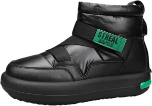 Men's Thick Bottom Leather Boots Soft Memory Foam Snow Boots Water Proof Insulated Winter Boots Snow Boots