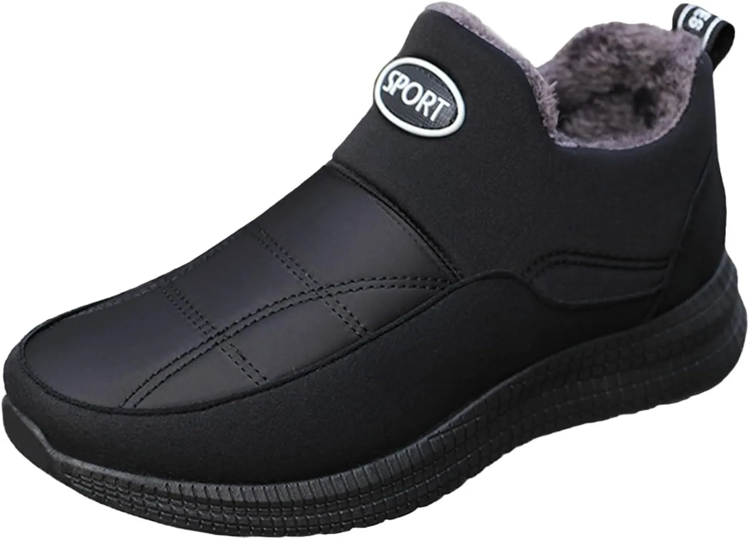 Men's Water Proof Insulated Snow Boots Classic Slip On Winter Boots Fleece Lined Warm Boots Flat 6 Boots Men