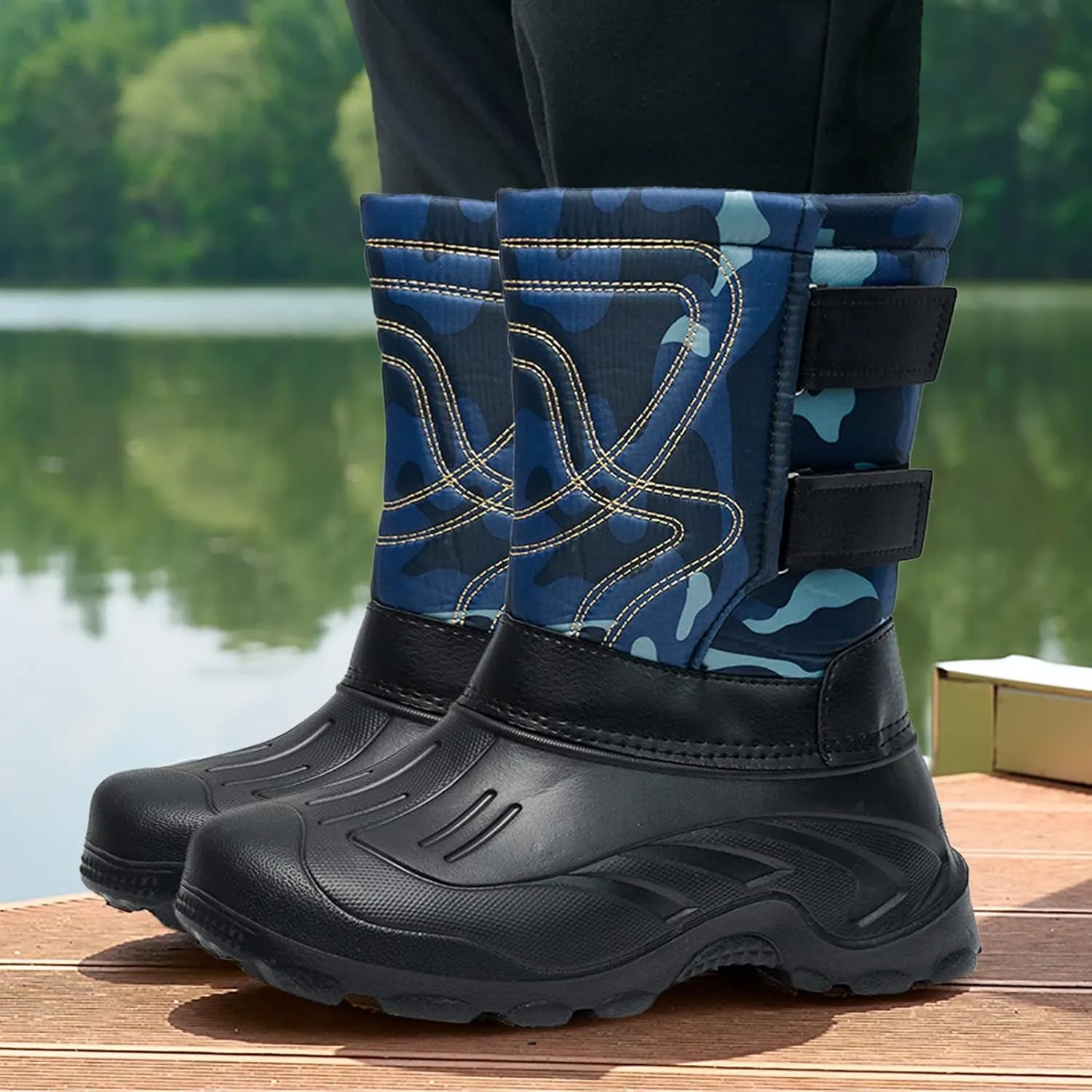 Men's Water Proof Insulated Snow Boots Cold Proof Mid Calf Boots Comfort Non Slip Winter Boots Rain Boots Men Size 11