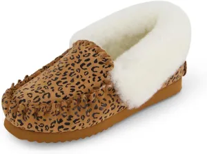 Molly Suede Shearling Wool Lined Womens Moccasin Slippers