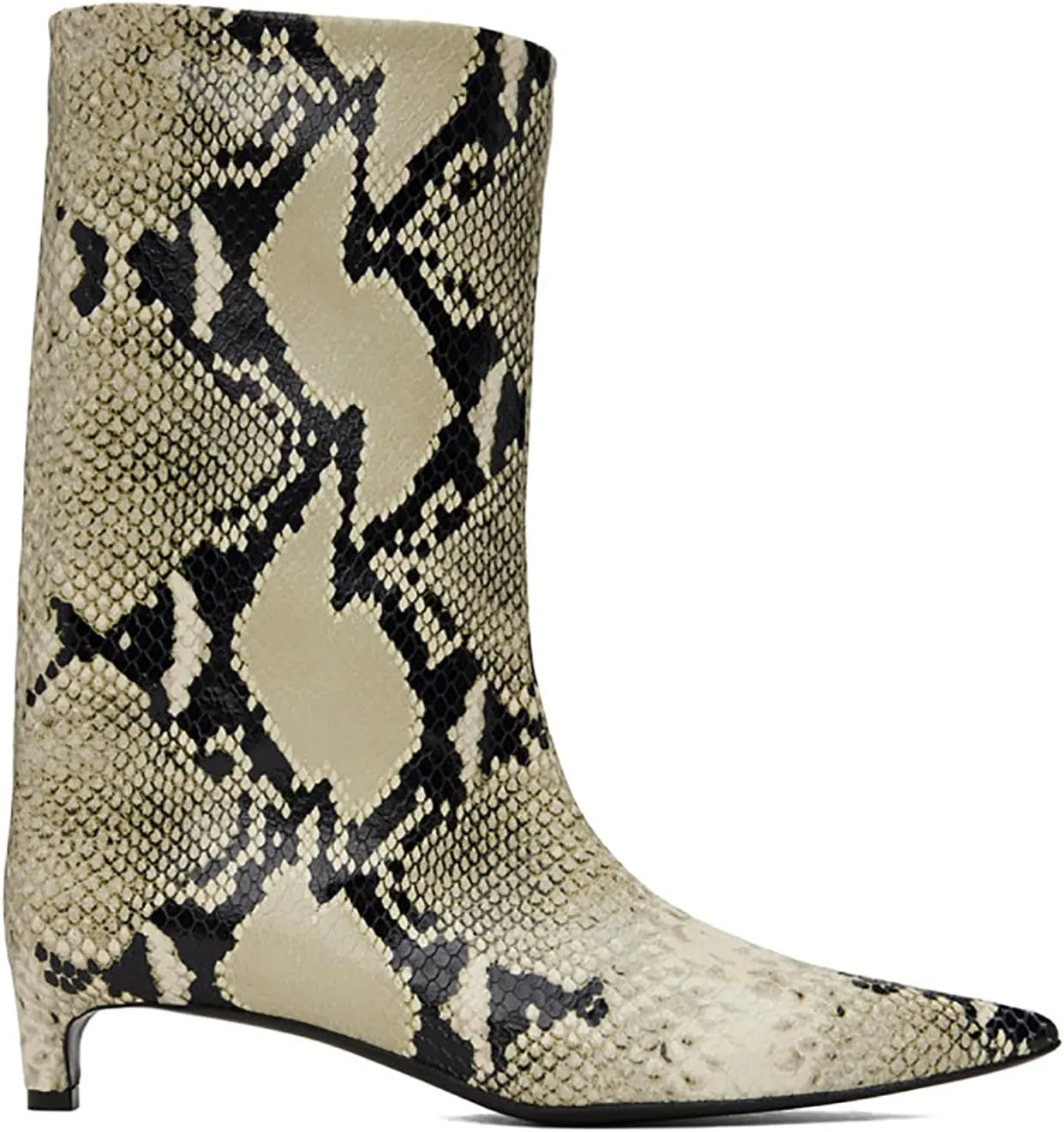 MOOMMO Women Kitten Heel Calf Boots Pointed Toe Pull On Wide Calf Boots Slouch Comfort 1.5 inch Low Heel Mid Calf Dress Boots Matte Short Boots Casual Party 4-11 M US