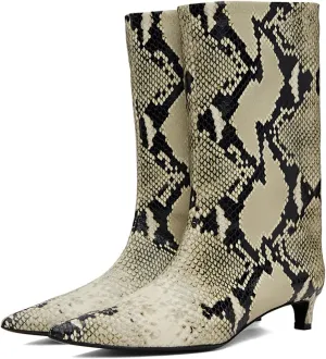 MOOMMO Women Kitten Heel Calf Boots Pointed Toe Pull On Wide Calf Boots Slouch Comfort 1.5 inch Low Heel Mid Calf Dress Boots Matte Short Boots Casual Party 4-11 M US