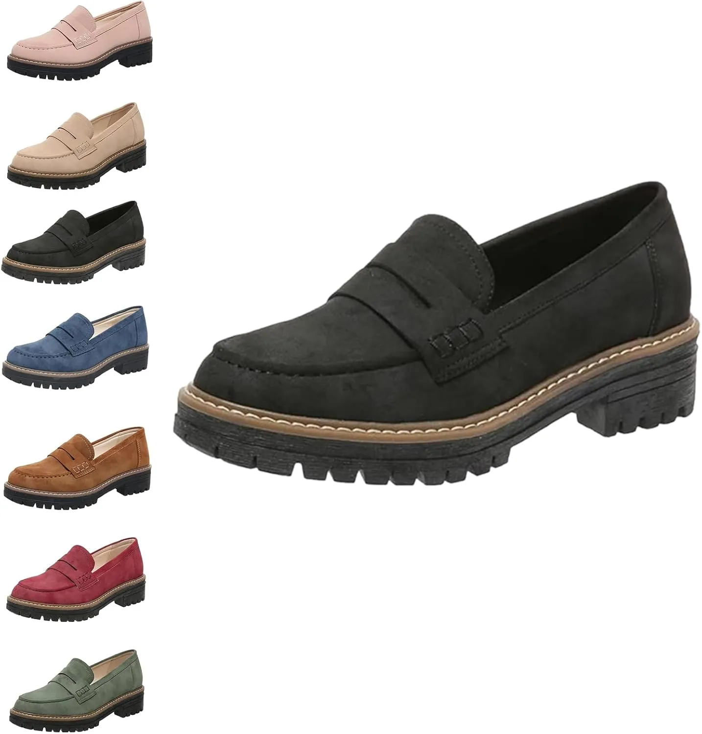 Orthoture-Orthopedic Platform Loafers, Orthoture Womens Shoes, Lug Sole Loafers for Women, Slip On Comfort Casual Fashion
