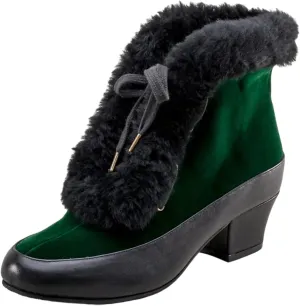 Platform Boots Women's Winter Warm Plus Cotton Thickened Furry Snow Boots Chunky Heels Elegant Short Booties