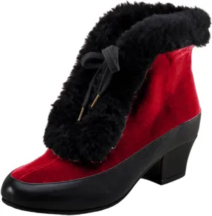 Platform Boots Women's Winter Warm Plus Cotton Thickened Furry Snow Boots Chunky Heels Elegant Short Booties