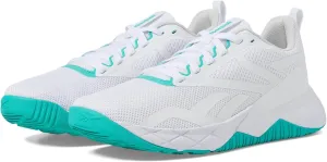 Reebok Women's NFX Trainer Sneaker, Footwear White/Black/Unleashed Green, 5